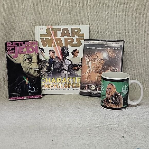 Star Wars Character Encyclopedia book, vhs Return of Jedi, dvd George Lucas, mug - Picture 1 of 12
